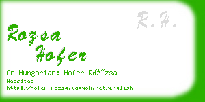 rozsa hofer business card